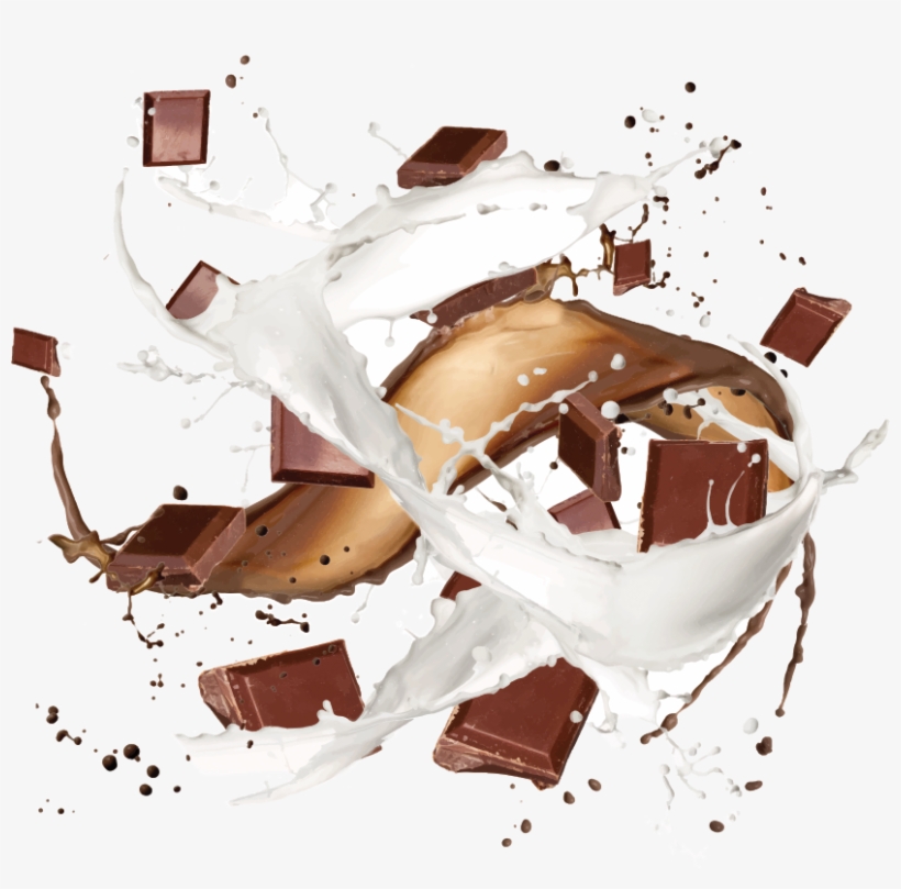 Splash Chocolate And Milk Png, transparent png #2616616