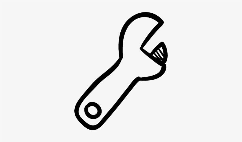 Adjustable Spanner Hand Drawn Construction Tool Vector - Tool Icon Hand Drawn, transparent png #2617687