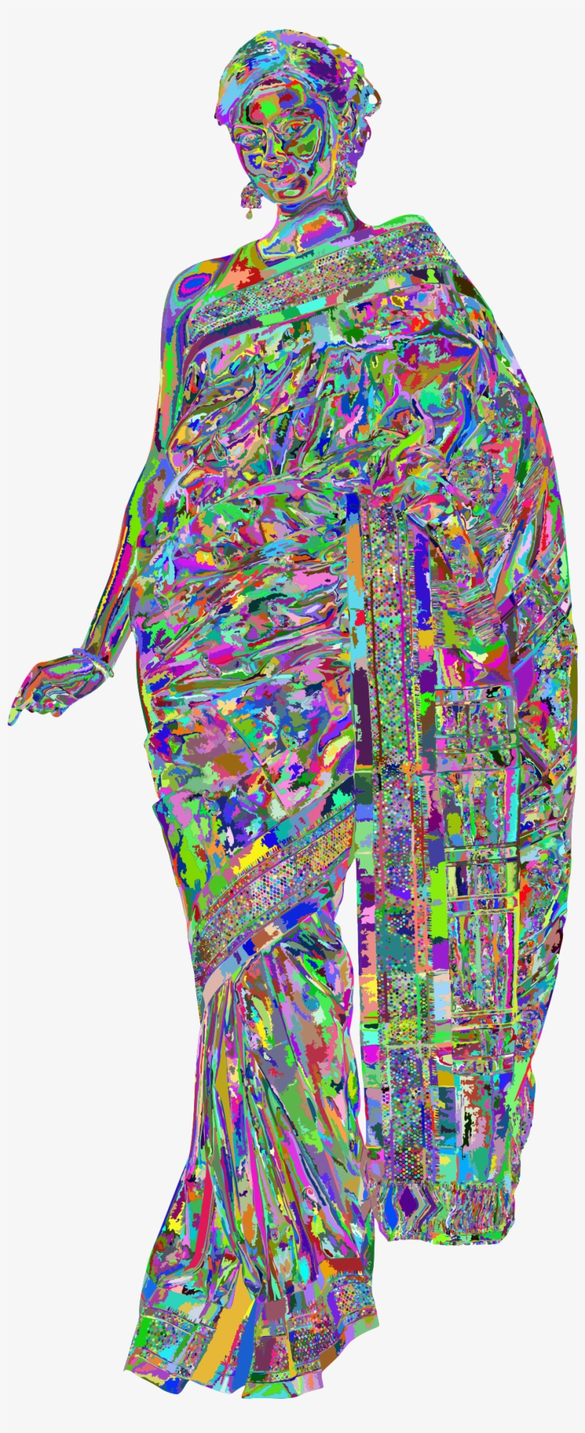 Prismatic Woman In Saree Icons Png - Clip Art, transparent png #2617819