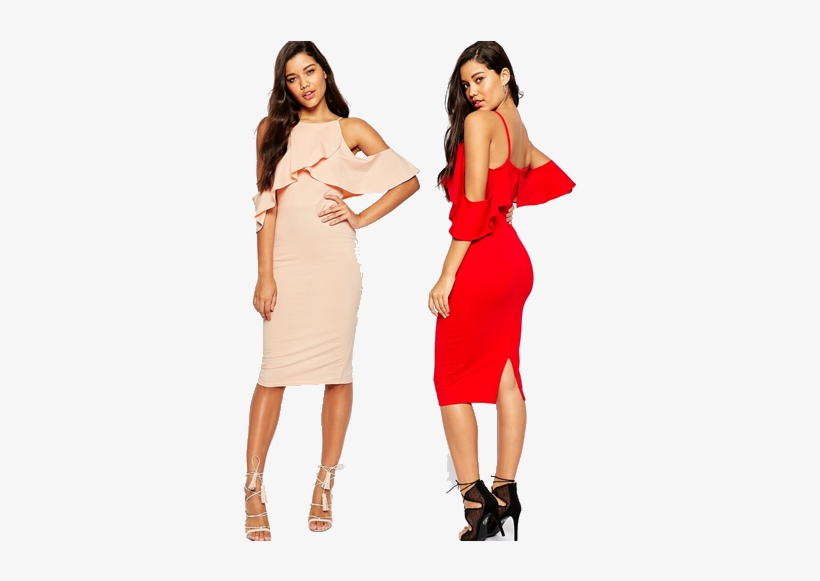 Asos High Neck Cold Shoulder Midi Dress - Asos Petite High Neck Cold Shoulder Midi Dress, transparent png #2617858