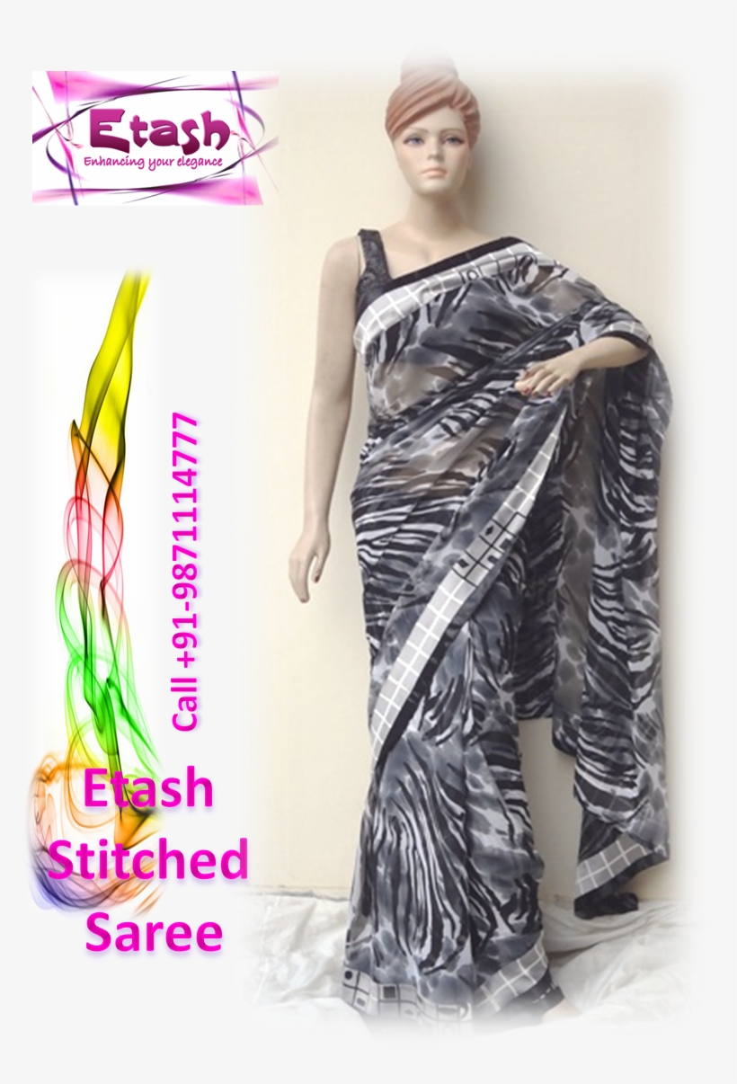 New Arrival Readymade Stitched Saree - Sari, transparent png #2618101