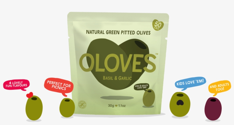 Home - Oloves Basil & Garlic Natural Green Pitted Olives, transparent png #2618814