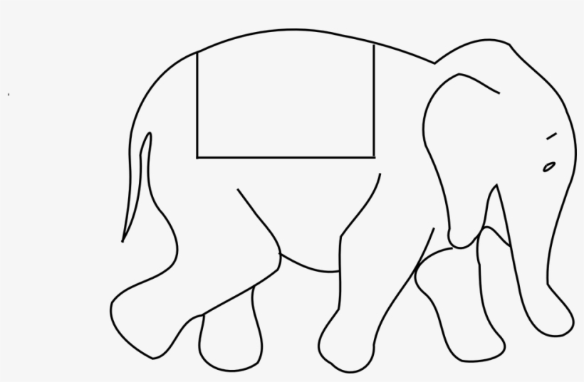 Elephant Coloring Pages - Line Art, transparent png #2619050