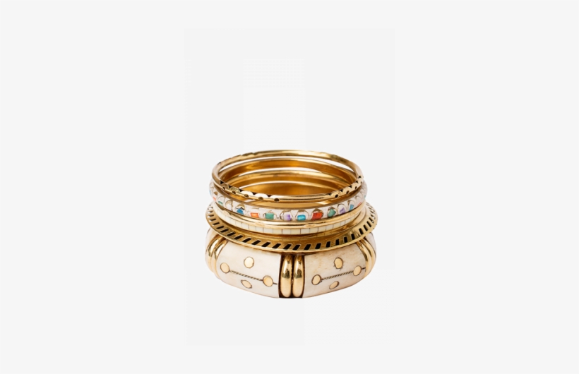 Off White Gold Dotted Bangles - Bangle, transparent png #2619232