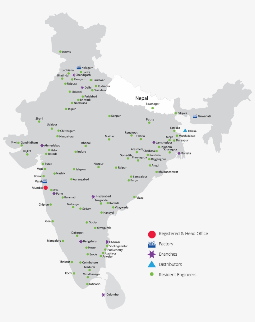 Control Print Service Network Map - Trelleborg Sealing Solutions India Pvt Ltd, transparent png #2619954