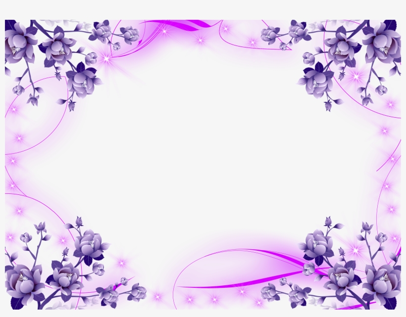 Beautiful Frame Png Format - Purple Flower Border, transparent png #2620247