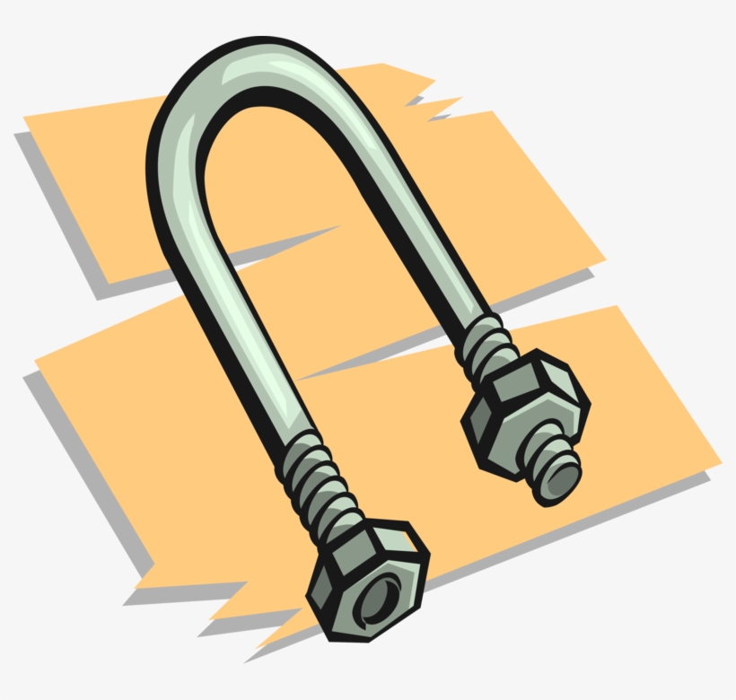 Vector Illustration Of U-bolt With Screw Threads On - Vector Graphics, transparent png #2620456
