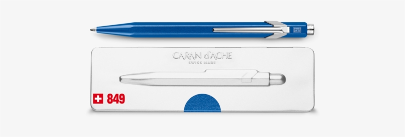 849 Metallic Blue Ballpoint Pen - Caran D Ache 849 Black Pen, transparent png #2620627