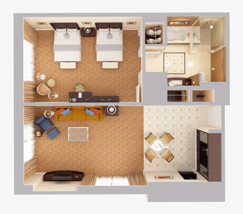 Double Queen Deluxe - Садовый Домик Планировка, transparent png #2621404