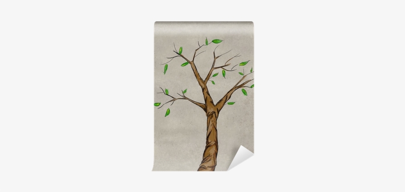 Stem Decoration Sketch Tree Watercolor Wall Mural • - Drawing, transparent png #2621931