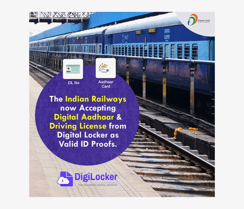 Indian Railways To Accept Digital Aadhaar, Driving - Digital India, transparent png #2622438