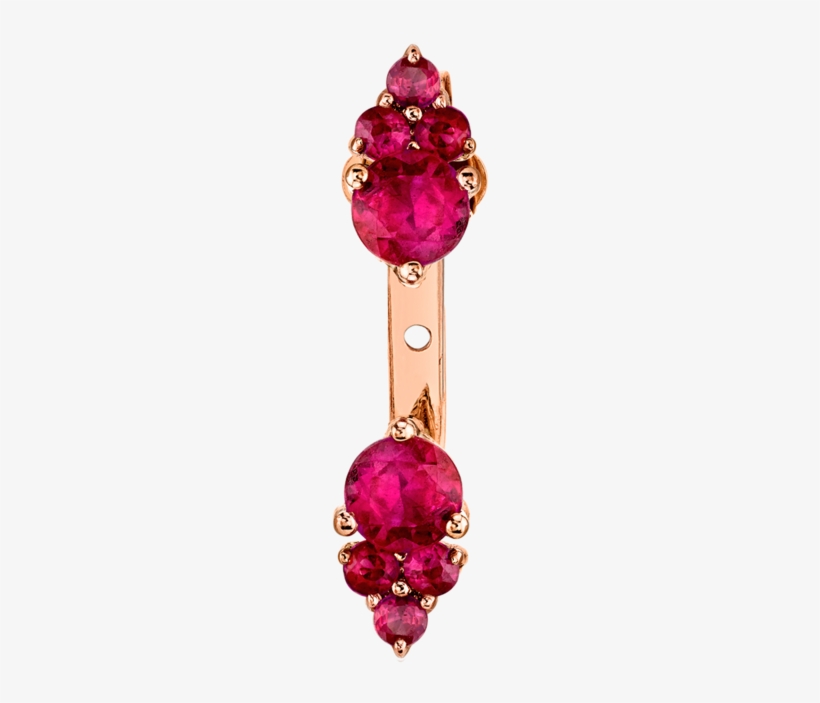 Ruby Cluster Stud And Ear Jacket Set - Ear, transparent png #2622513