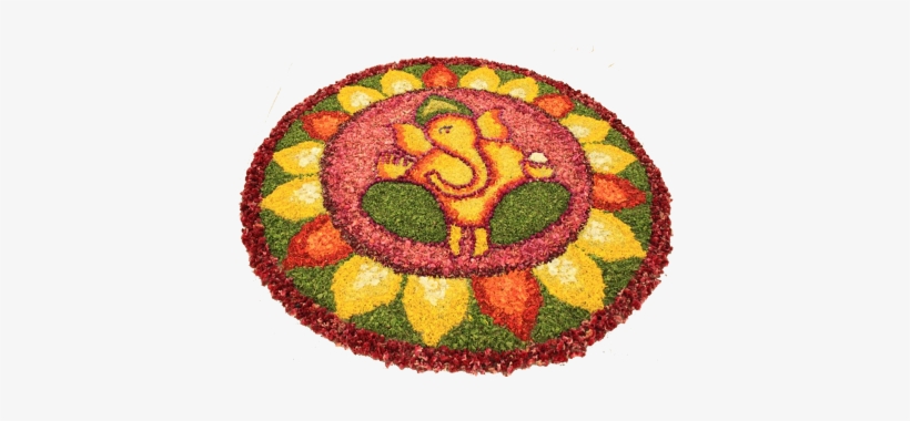 Pookalam Edit - Floral Ganpati Rangoli Designs, transparent png #2622538