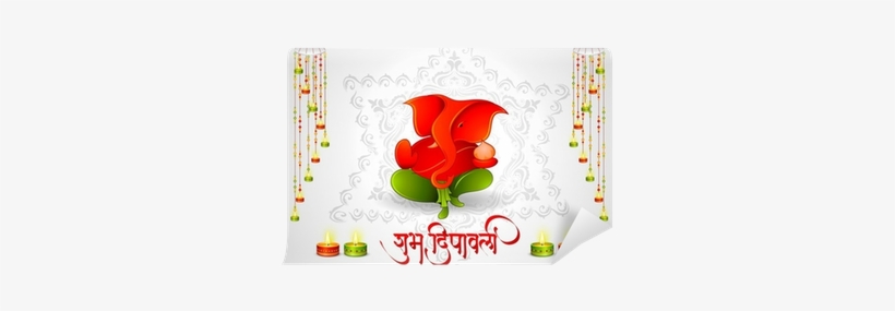 Vector Illustration Of Lord Ganesha With Happy Diwali - Ganesha, transparent png #2623881