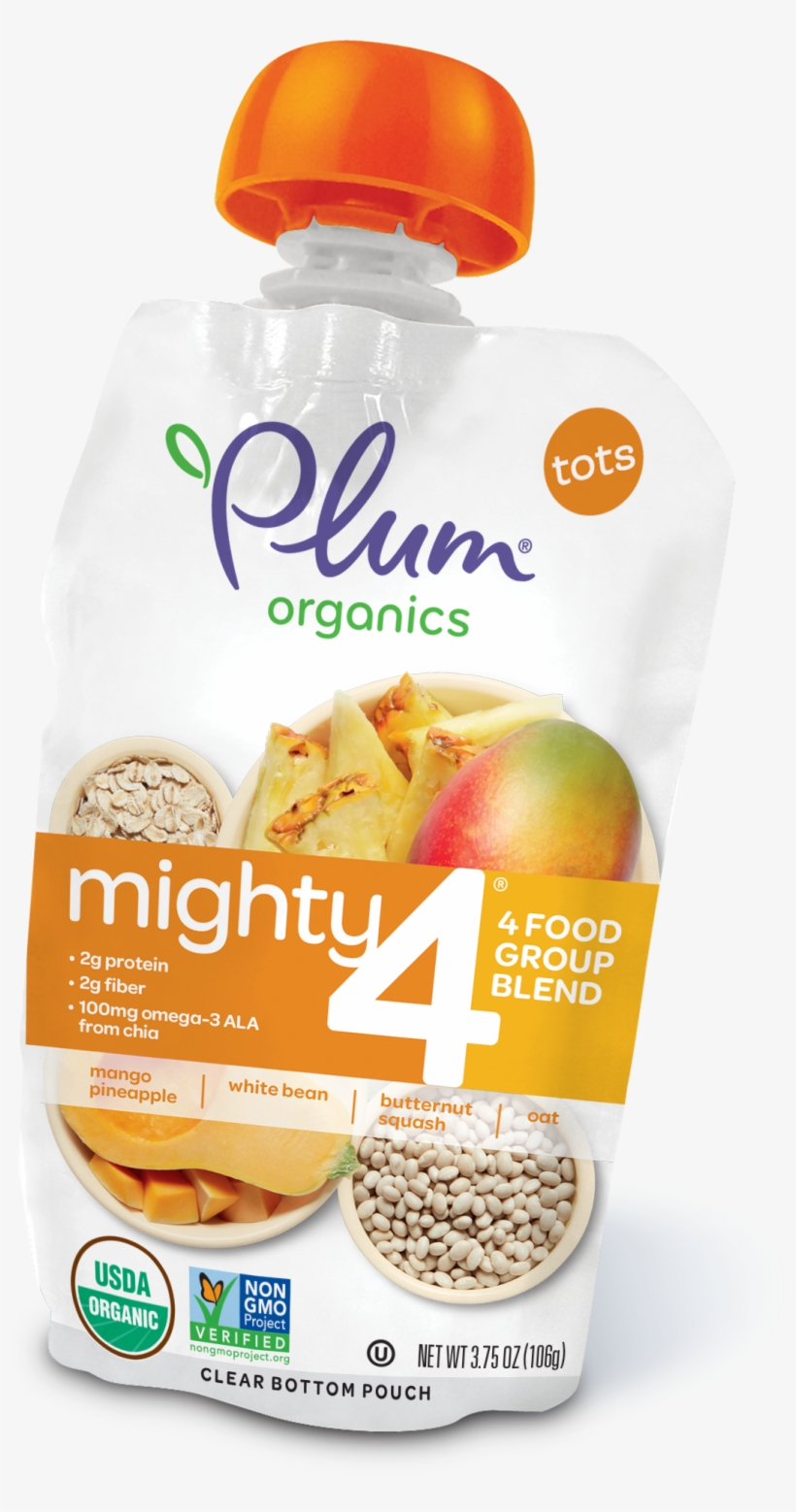 Mango & Pineapple, White Bean, Butternut Squash, Oat - Plum Organics, transparent png #2623917