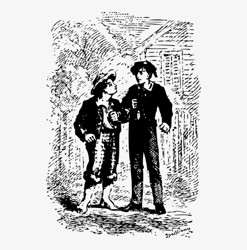 Free Vector Tom And Huck Clip Art - Tom Sawyer And Huck Finn Drawing, transparent png #2624032