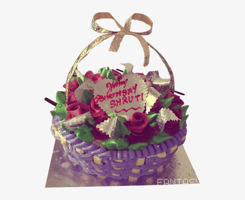 Flower Basket Cake - Cake, transparent png #2624401