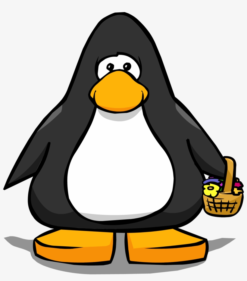 Flower Basket From A Player Card - Penguin With Hard Hat, transparent png #2624696