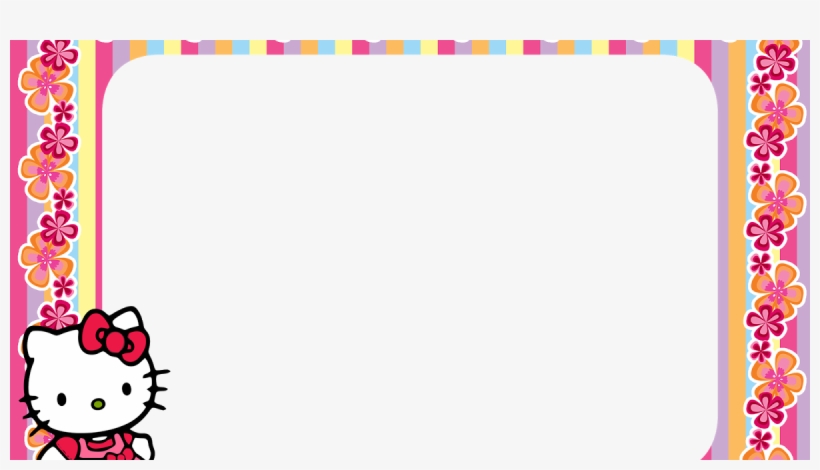 Hello Kitty Floral Stripe Png Frame - Hello Kitty Birthday Photo Frame ...