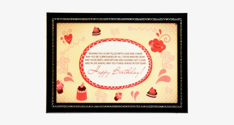 Happy Birthday Frame Art Print Digital Reprint Painting - Christmas Card, transparent png #2625368