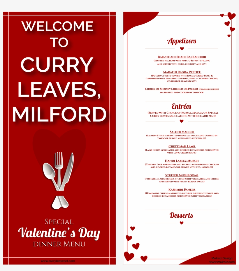 Curry Leaves Menu - San Valentino In Love, transparent png #2625661