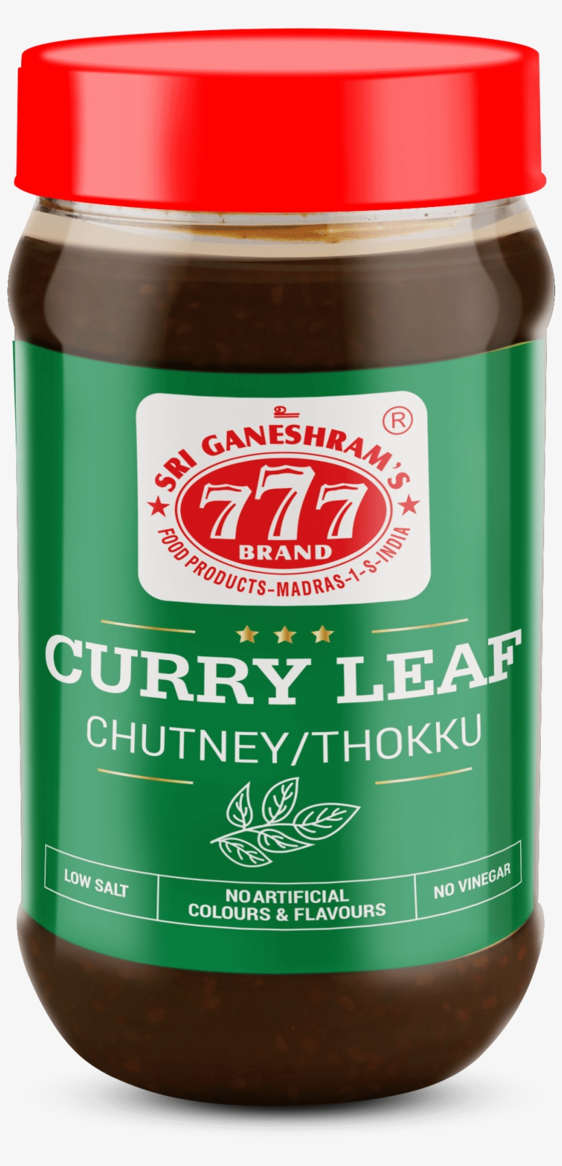 Curry Leaf Thokku Chutney Paste - 777 Madras Sambar Powder 100gms, transparent png #2625746