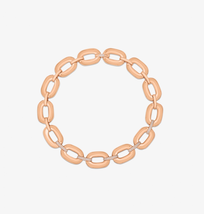 Roberto Coin Link Necklace With Diamonds - Security, transparent png #2626065