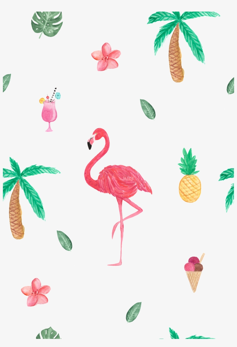 Fruit Animal Fill Background About Flamingos, Coconut - Topo De Bolo Flamingo, transparent png #2626589