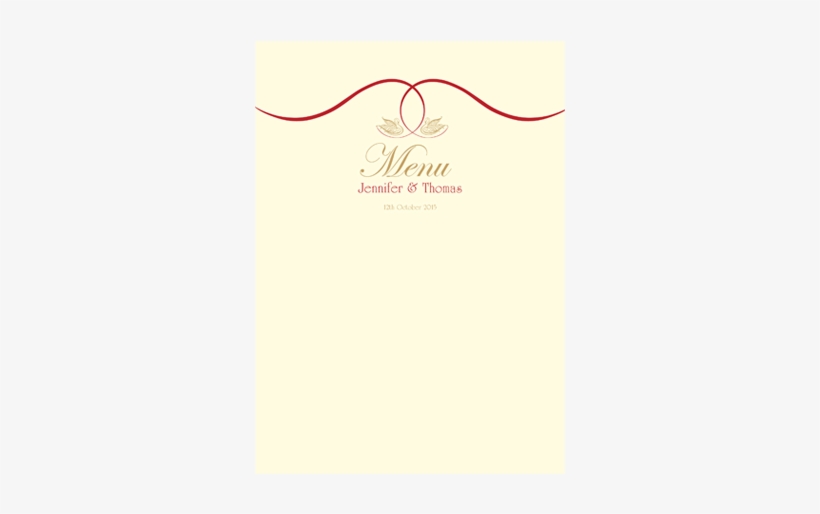 Classic Swan Swirl Menu - Menu Card Design Png, transparent png #2627227