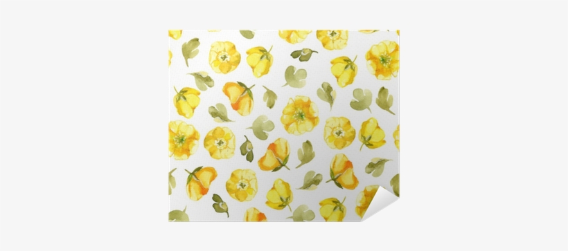 Seamless Pattern Of Watercolor Yellow Flower Isolate - Yellow Flower Seamless, transparent png #2628399