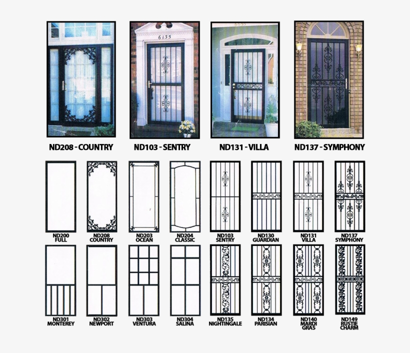 Cool Metal Security Screen Doors With Iron Door Parts - Wrought Iron Screen Door, transparent png #2628573