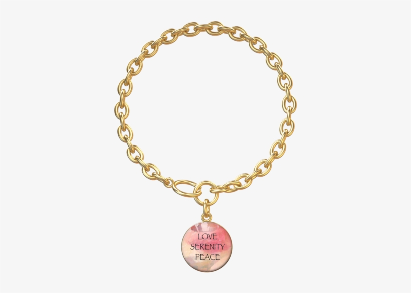 Serenity Round Gold Chain Bracelet - Circle Chain Vector Png, transparent png #2628724
