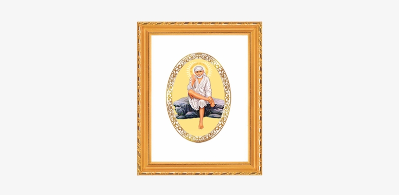 Gold Plated Sai Baba Rock Pose Frame Dg S2 Royal - Gold, transparent png #2628812