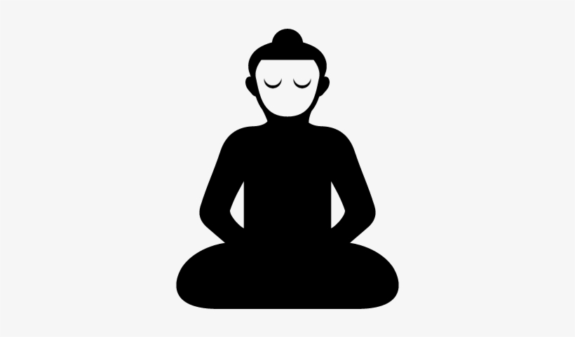 Buddha Statue Vector - Силуэт Седит На Шее, transparent png #2628815