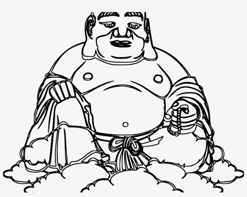 Buddhist Drawing Laughing Buddha - Coloring Book Figures, transparent png #2628976