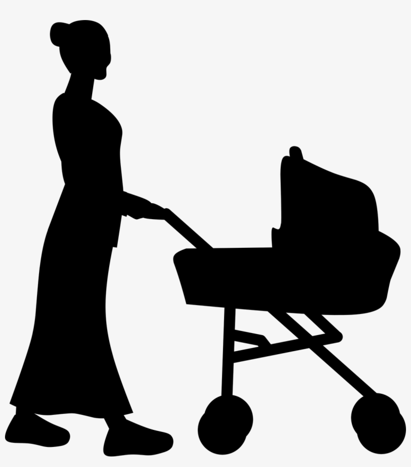 Mother Stroller Silhouette Png, transparent png #2629183