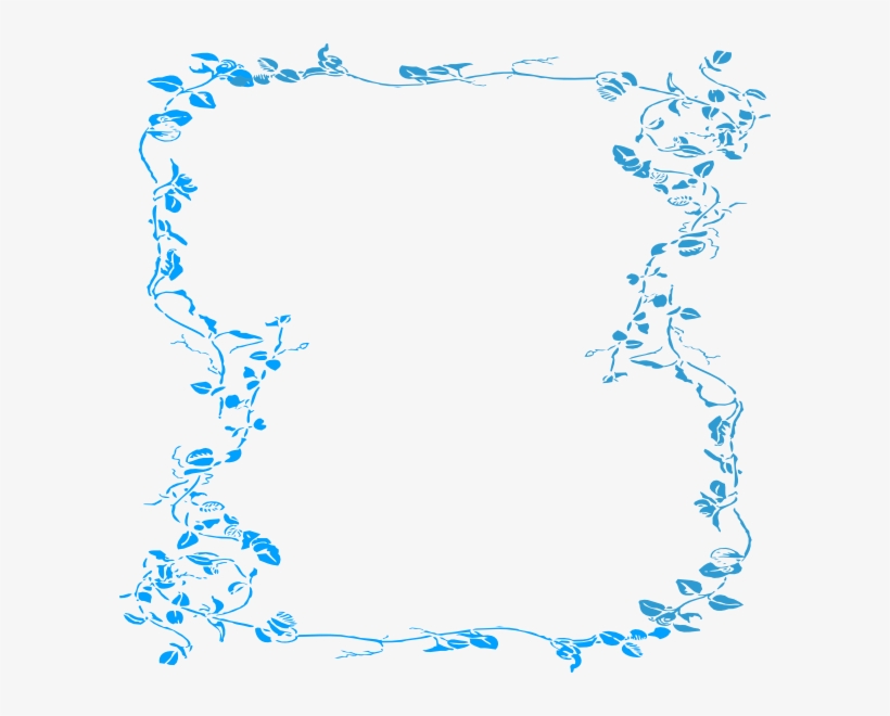 Malibu Blue Floral Border Svg Clip Arts 600 X 580 Px, transparent png #2629479