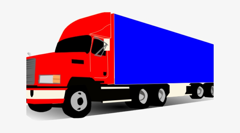 Container Clipart Container Lorry - 18 Wheeler Clip Art, transparent png #2630957
