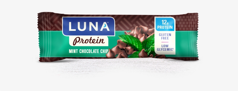 Mint Chocolate Chip Packaging - Luna Protein Bars, transparent png #2631808