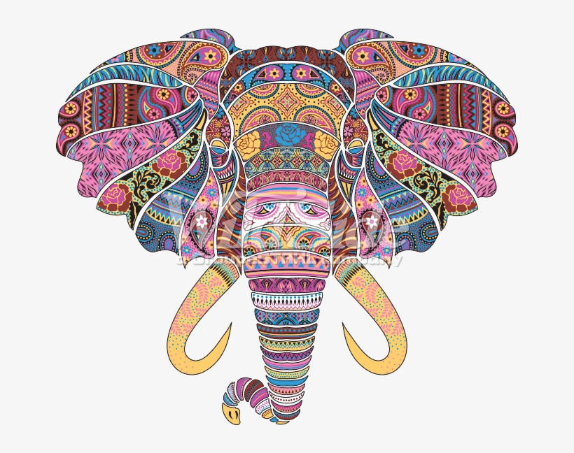 Mosaic Elephant, transparent png #2633519