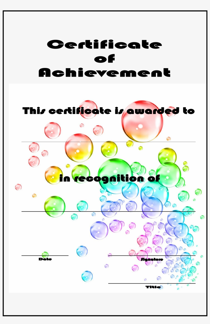 Certificate Of Achievement Example Main Image - Template, transparent png #2634085