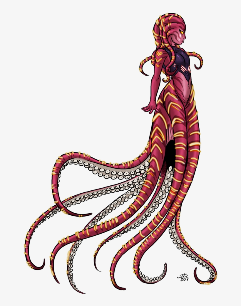 Young Scyleen By Prodigyduck - Merfolk D&d Octopus, transparent png #2634346