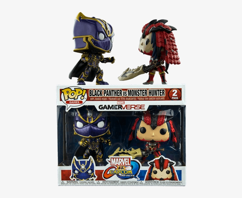 Black Panther Vs Monster Hunter Pop Vinyl Figure 2-pack - Marvel Vs Capcom Infinite Funko Pop, transparent png #2634706