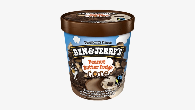 Peanut Butter Fudge Core Pint - Ben And Jerry's Peanut Butter Fudge Core, transparent png #2635416