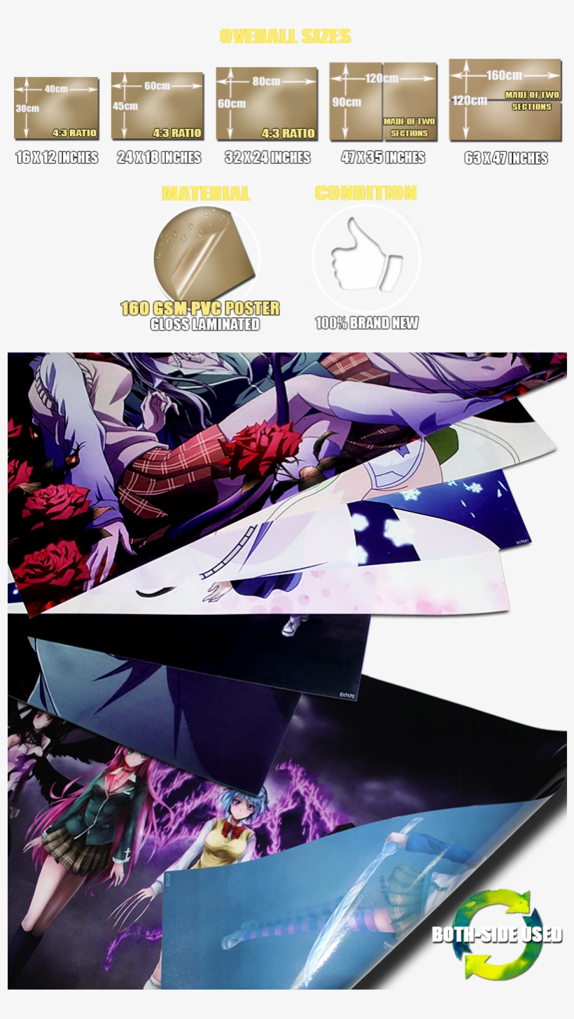 We - Rosario Vampire Anime Wall Print Poster Decor 32x24, transparent png #2635521