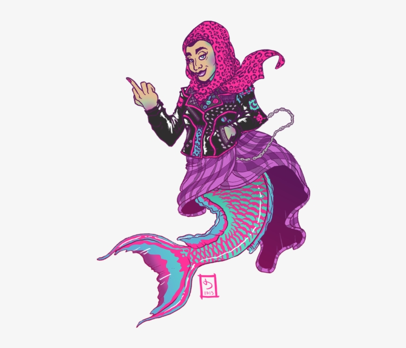 Illustration Art Fuck You Grunge Punk Mermaid Leopard - Illustration, transparent png #2635685