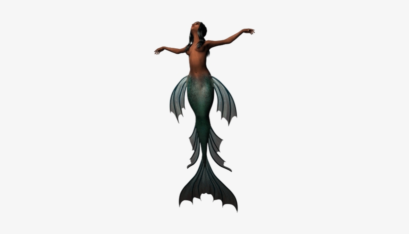 Mermaid Dark Green Tail - Mythical Creature Mermaid Fairy Silhouette, transparent png #2635816