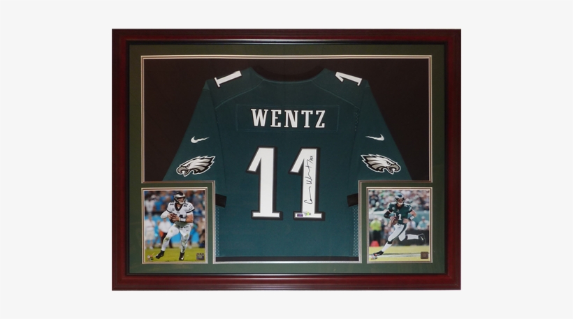 Carson Wentz Autographed Philadelphia Eagles - Carson Wentz Autographed Jersey - Green Nike Game Fanatics, transparent png #2636233