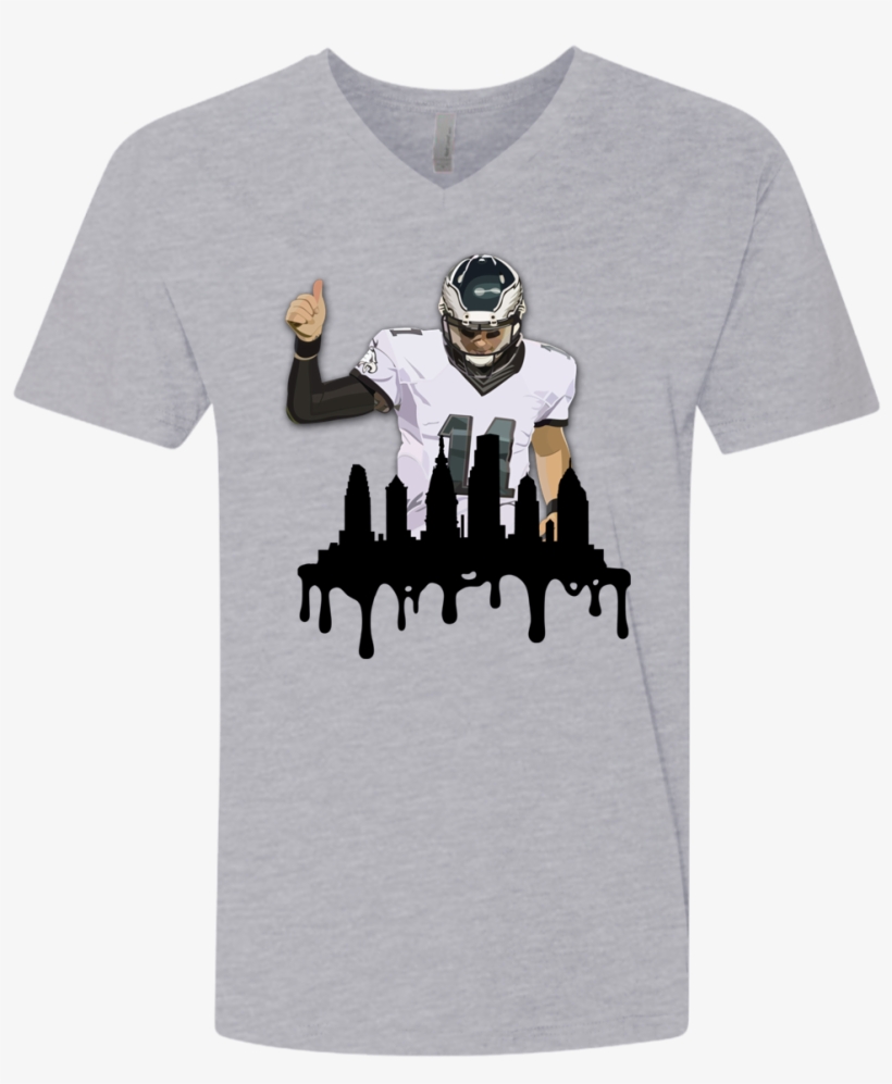 Carson Wentz Fitted V-neck / Philadelphia Eagles - T-shirt, transparent png #2636359