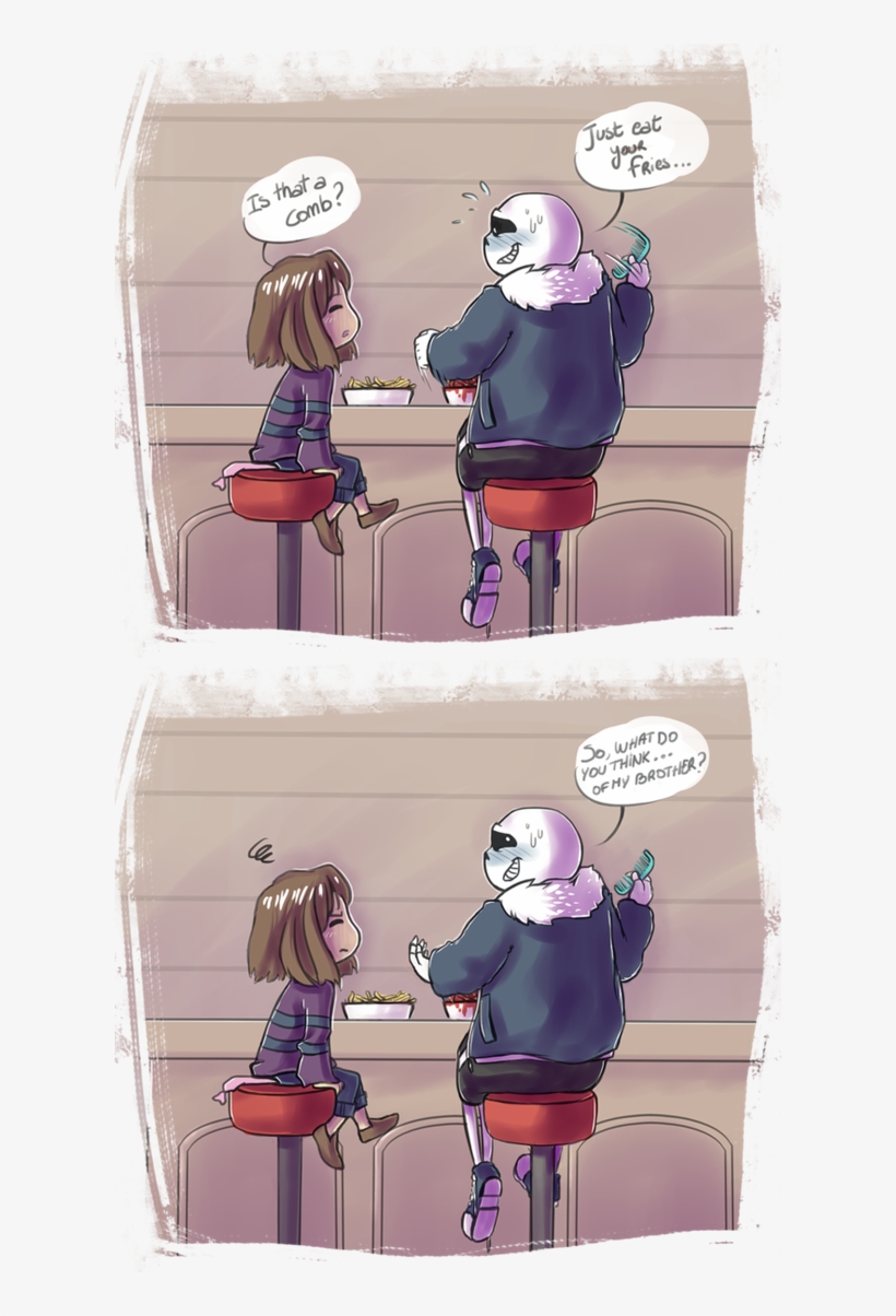 Undertale, Frisk, Sans - Sans Combing His Hair, transparent png #2636410